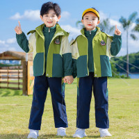 幼儿园园服春秋冬装英伦风小学生校服冲锋衣三件套装运动儿童班服