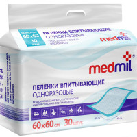 Пеленка медицинская Medmil Пелёнки впитывающие одноразовые Оптима, 60 х 60 см