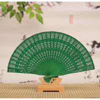 檀香扇古风扇子全木扇舞蹈扇香木扇子镂空折叠扇礼品扇女士折扇