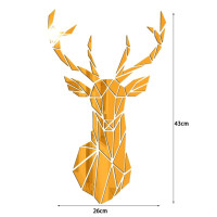3D зеркальная Настенная Наклейка с головой оленя, домашний декор, акриловая Зеркальная Наклейка, настенная Съемная художественная наклейка, Настенная бумага для гостиной