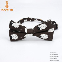 Хлопковая мужская Повседневная рубашка с бабочкой в виде животных, галстук-бабочка для мужчин и женщин, галстук-бабочка с мультяшным принтом медведя для взрослых