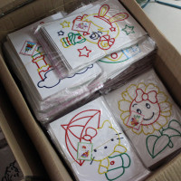 大号16K彩色彩边胶画批发 烤画 DIY益智玩具手工画 地摊玩具