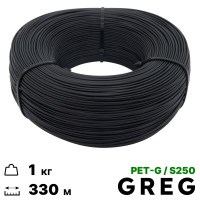 PET-G / S250 Чёрный 1кг 330м 1.75мм. Пластик для 3D принтера