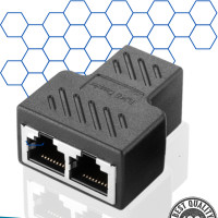 Проходной адаптер, соединитель интернет кабеля RJ45-RJ45, разветвитель для компьютерного кабеля 8P8C 