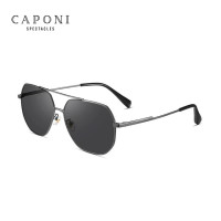 CAPONI Солнцезащитные очки Мужские поляризационные, поляризационные, фотохромные, многоугольные, из сплава, для вождения, с защитой UV400, Классические брендовые, BS8278