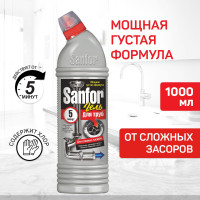 Средство для чистки канализации SANFOR "Устранение сложных засоров", 1 л