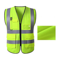 Безопасный высокоотражающий жилет с несколькими карманами, униформа для добычи угля для железной дороги, дышащий спортивный дорожный жилет для бега для мужчин/женщин