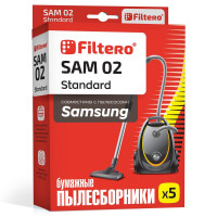 Мешки-пылесборники Filtero SAM 02 Standard для пылесосов SAMSUNG (Самсунг), тип VP-95B, бумажные, 5 штук