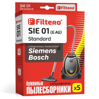 Мешки-пылесборники Filtero SIE 01 Standard, (тип "G ALL"), для пылесосов Bosch(БОШ), Siemens(Сименс),BBZ41FGALL, бумажные, 5 штук + фильтр