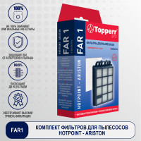 Фильтры Topperr Pro FAR 1, для пылесоса Hotpoint-Ariston, комплект из 2 шт. / Фильтр для пылесоса арт. 1161