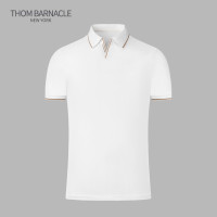 THOM BARNACLE官方正品T恤男短袖夏季新款時尚撞色領條刺繡POLO衫