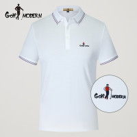 GOLF MODERN夏季薄款polo衫男短袖純棉商務翻領半袖T恤純色T恤衫