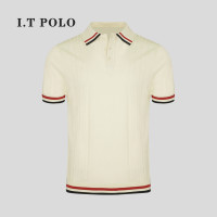 I.T POLO 專櫃~簡約透氣針織T恤男時尚撞色衣領商務男polo衫短袖