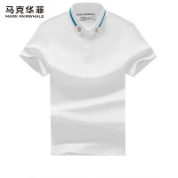 馬克華菲撞色提花金絲刺繡POLO衫男夏季新款時尚合體休閒簡約