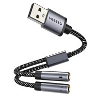 Внешний USB аудио адаптер для наушников