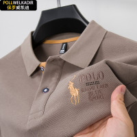 100%純棉拉夫·勞倫馬球男士polo衫長袖秋裝上衣中年冬季加絨保暖爸爸T恤男