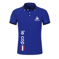 法國運動潮牌2023夏季男士翻領短袖T恤純色純棉POLO衫打底衫男裝