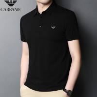 奇 亞曼尼亞短袖t恤翻領男士絲光棉夏商務休閒純棉半袖polo衫潮流