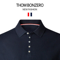 重磅320g定製長短純棉短袖POLO衫夏季男士商務休閒翻領拉夫·勞倫馬球厚T恤