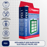 HEPA фильтр Topperr FEX 1 для пылесоса ELECTROLUX, PHILIPS, ZANUSSI, AEG / Фильтр для пылесоса арт. 1104