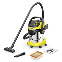 Бытовой строительный пылесос Karcher WD 5 S V-25/5/22, желтый (1.628-350.0), Промышленный пылесос для сухой и влажной уборки, Хозяйственный пылесос для уборки дома и двора