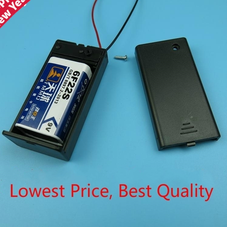 1Pcs 9V Battery Case 9V Volt PP3 Battery Holder Box DC Case With Wire Lead ON/OFF Switch Cover