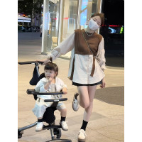 2023早秋新款韓版寬鬆針織拼接假兩件襯衫女長袖設計感小眾上衣潮