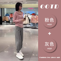 早秋女裝高級感茶系穿搭一整套微胖顯瘦鹽系輕熟休閒運動兩件套裝裝