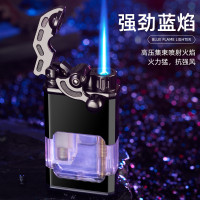 XC811摇臂透明气窗夜光直冲打火机可以激光LOGO礼品打火机批发