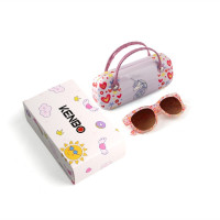 Очки Kenbo, милые Квадратные Солнцезащитные очки для детей, детские солнцезащитные очки для девочек, защита UV400, солнцезащитные очки с чехлом и коробкой