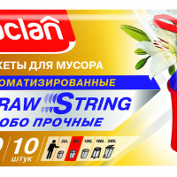 Мешки для мусора с завязками Paclan "Draw String Aroma" 63х71 см, фиолетовый, 60 л, 10 шт