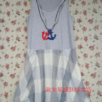 清倉自然元素正品新款夏印花吊帶裙純棉單裙女燈籠裙XSF39