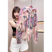 秋冬新款法式氛圍感氣質碎花襯衫女長袖輕奢復古寬鬆顯瘦外搭上衣