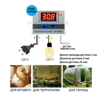 Терморегулятор/термостат w3001 до 1500Вт Универсальный, белый