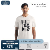 icebreaker可機洗美利奴羊毛男Central短袖印花寬鬆T恤戶外休閒秋