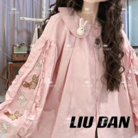 日系可愛長袖襯衫女秋裝寬鬆顯瘦甜美溫柔風上衣百搭小衫氣質減齡