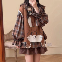 花朵領2023年韓版新款寬鬆顯瘦大花邊領一粒扣磨毛襯衫寶藏衣櫥