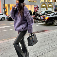 丸丸Maru 10號PM20:00上新 大翻領加厚粗線棒針毛衣外套