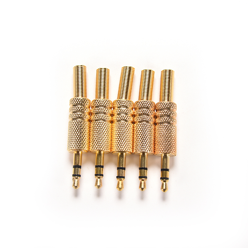 5pcs Stereo 3.5mm 1/8in Headphone Earphone DIY Male Audio Jack Plug Solder Connectors for Computers Laptops Tablets MP3