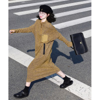 法國進口羊毛半圓原創設計2023秋冬季絕美重工加厚高端直筒洋裝
