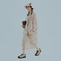 桑蠶絲半圓原創設計2023夏季新款真絲印花拼接簡單隨性襯衫透氣