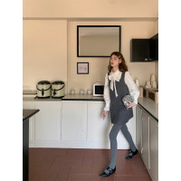 SourceWithU 冬日精靈 2色羊毛高級灰色毛呢背心裙寬鬆無袖洋裝