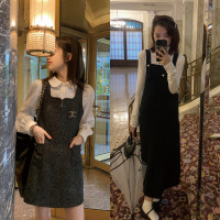 秋冬節日季很需要它~輕鬆精緻 長短版小香背心裙 編織方領抱嬰袋裙