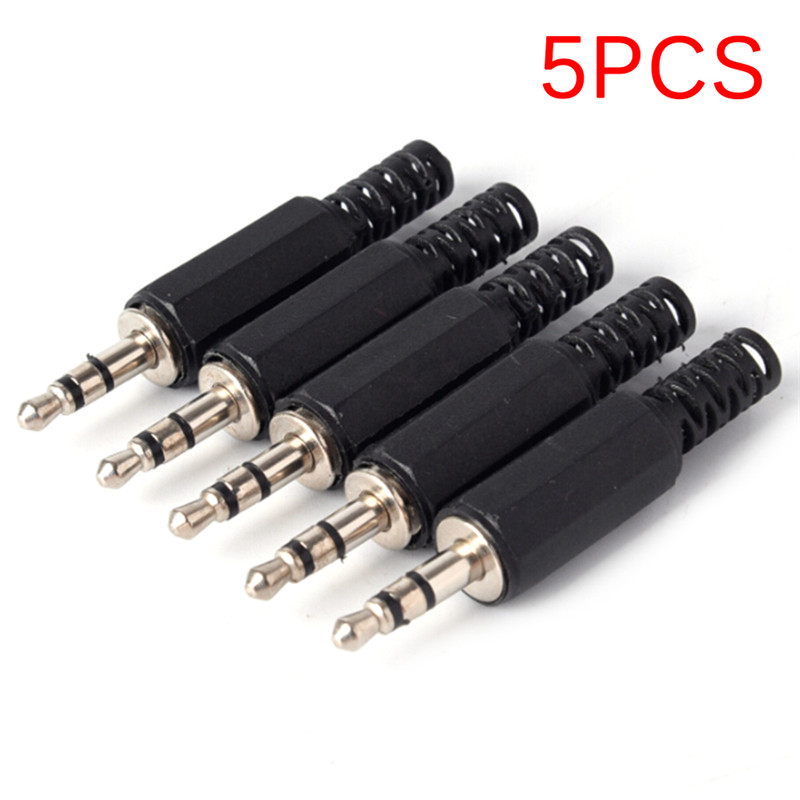 Fashion 5PCS 3.5mm 1/8" Audio Male Plug Jack Adapter Stereo Connector Headphone