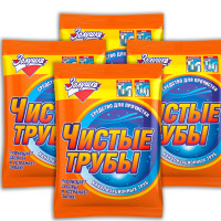 ЗОЛУШКА: Средство для очистки канализационных труб "Чистые трубы",  порошок, 90 г, 4 штуки