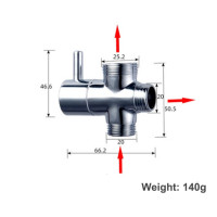 Тройной Т-образный переходник, отводной клапан, полированный хромированный смеситель, душевая лейка, переключатель, адаптер, замена аксессуаров для ванной