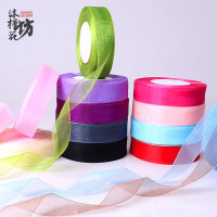 2.5透明雪纺纱带发饰蝴蝶结织带花束礼品包装韩式彩带手工diy材料