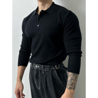 polo衫男士長袖T恤春秋薄款寬鬆休閒百搭翻領針織衫上衣韓版潮流