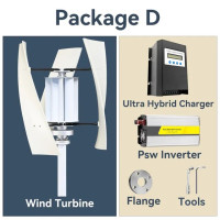[Более высокая мощность] ветряная Вертикальная ветряная турбина макс. 5000 Вт, 3 лезвия, максимум 5000 Вт, Высокоэффективная ветряная мельница с гибридной солнечной системой