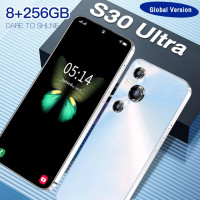 Новые сотовые телефоны S30 Ultra Android смартфон 8000 мАч 16 + 1 ТБ 7,3 дюйма разблокировка по лицу сотовый телефон 50 Мп + Мп стандарт 4G мобильные телефоны